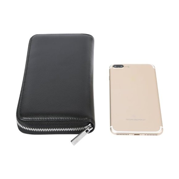 SPRING SPECIAL***UNISEX wallet / Split leather / BLACK / RFID protection - Picture 4 of 12